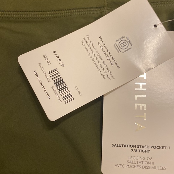 🎉HP🎉 Athleta Salutation Stash Pocket II 7/8 Tight // Ginseng Olive - Picture 6 of 9